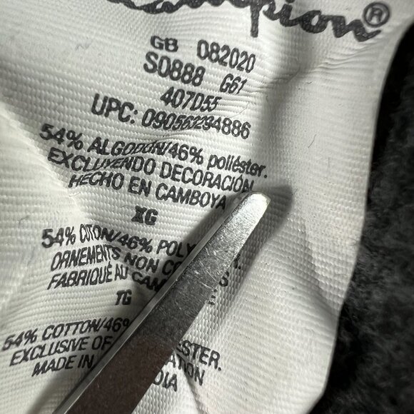 Champion Sweatshirt Adult Extra Large Dark Grey Faded Tonal Pullover Crewneck - Picture 7 of 13